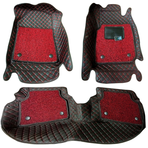 Red and black rubber deals car floor mats